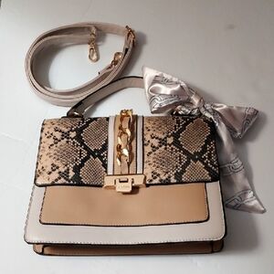 Crossbody ALDO Purse with Structured Design and Faux Snakeskin Flap
